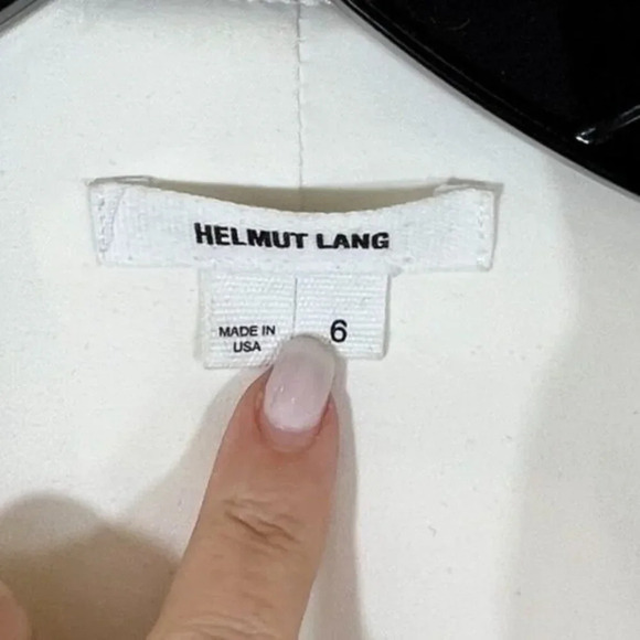 Helmut Lang | The 'Relic'  Crepe Jacket w/ Silk Chiffon Trim in Ivory - 6 - Picture 10 of 11